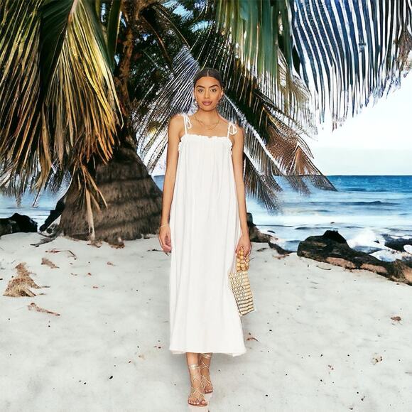 Show Me Your Mumu Angel Maxi Dress Womens Size White Dress beach Bridal XL - Picture 2 of 16